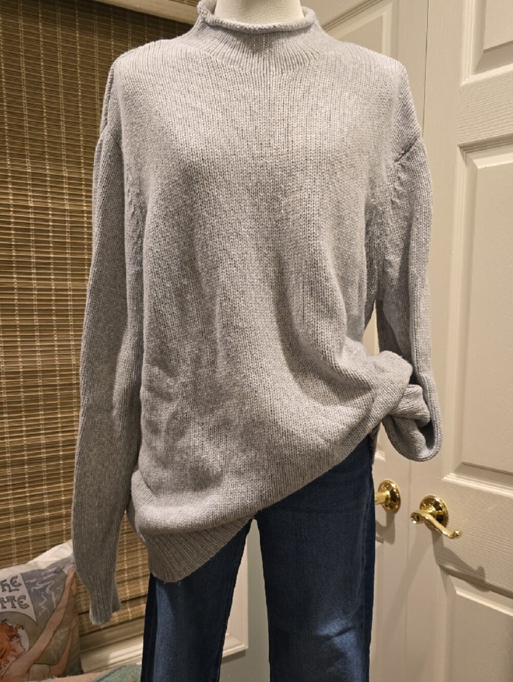 Vineyard Vines Gray Cable-Knit Turtleneck Sweater